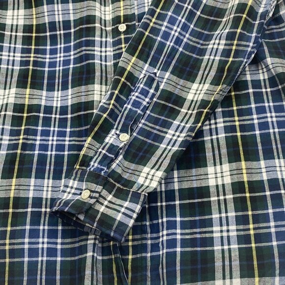 Ralph Lauren Men’s Blake Plaid Sz M Long Sleeve Button Down Shirt Blue Green - Picture 8 of 9